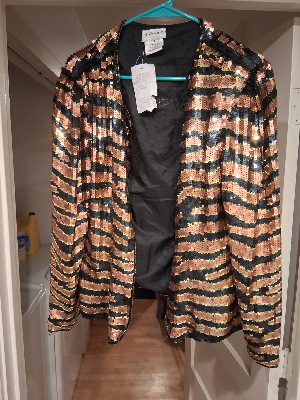 Stenay Black and Gold Sequin Striped Jacket
